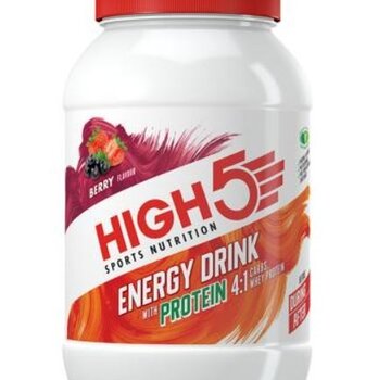 HIGH5 Energy Drink Berry 4:1 (met proteïne), 1600 gram LET OP! Deksel is defect. Sealing of verzegeling is niet verbroken.
