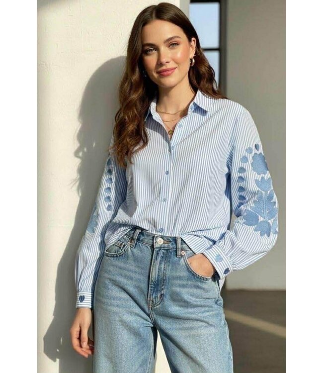 Hemd Stripe Broderie