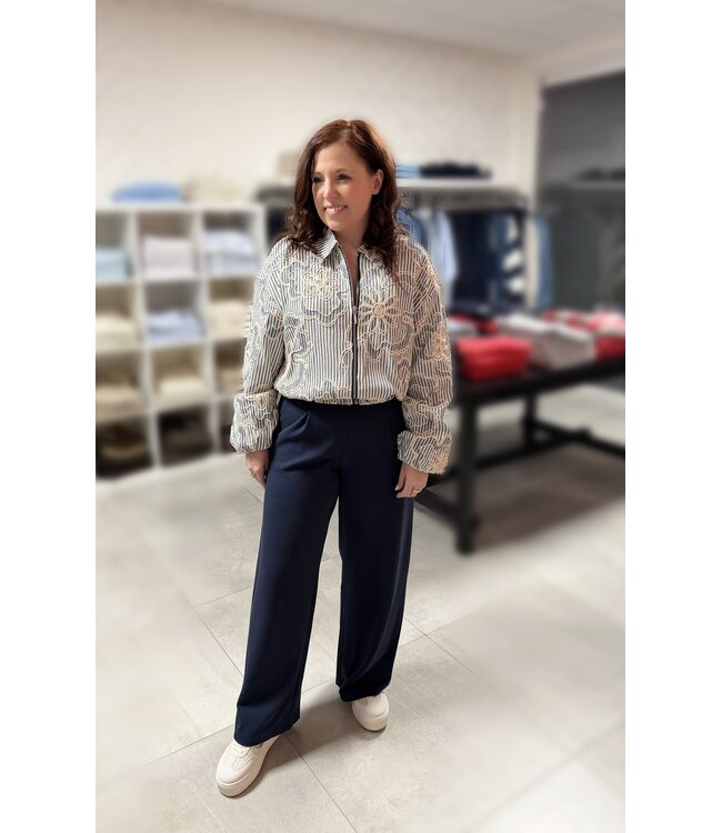 Bomberjas Stripe Flower