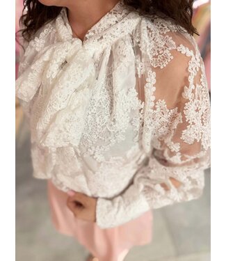 Blouse Lace Bow White