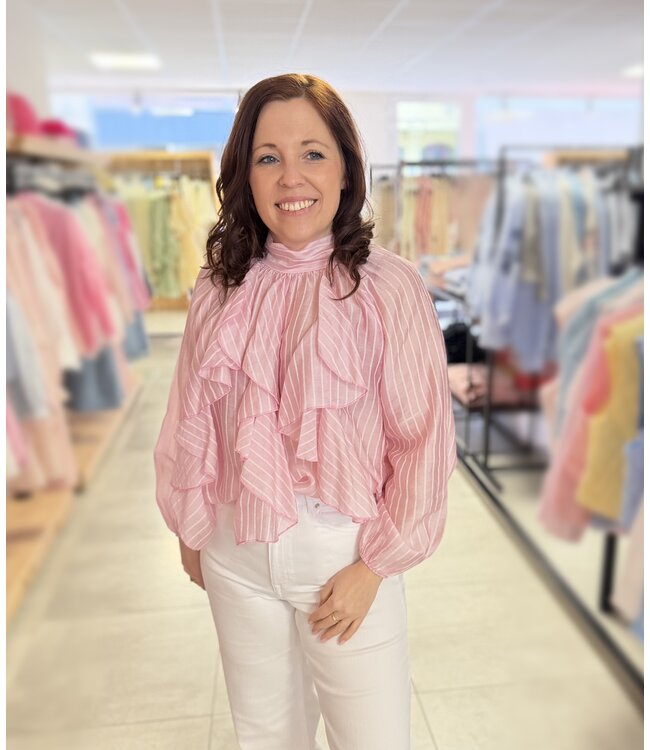 Blouse Ruffle Stripe