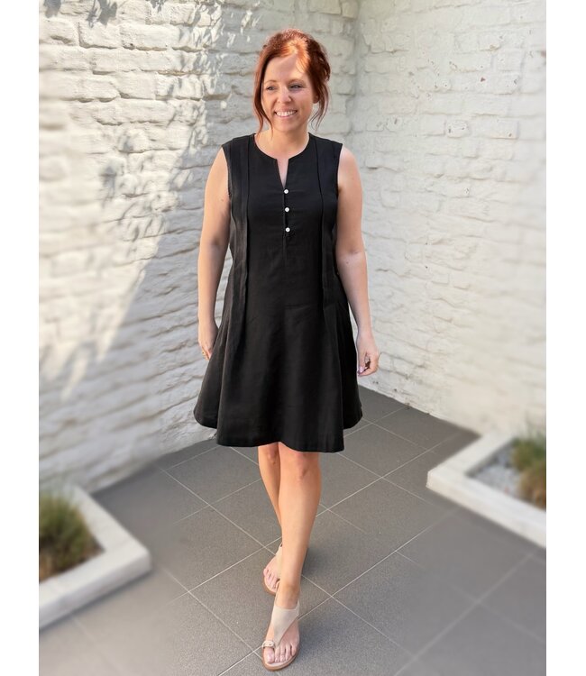 Ichi Ichi Linno Dress Black