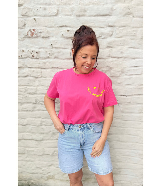 Jeansshort Pink Strass