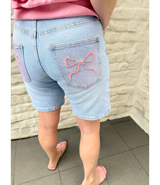 Jeansshort Pink Strass
