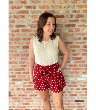 Short Polka Burgundy