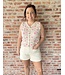 Top Crochet Pink Flower