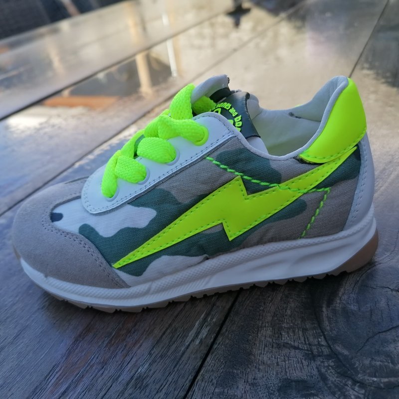 Sneaker grijs fluo bliksem