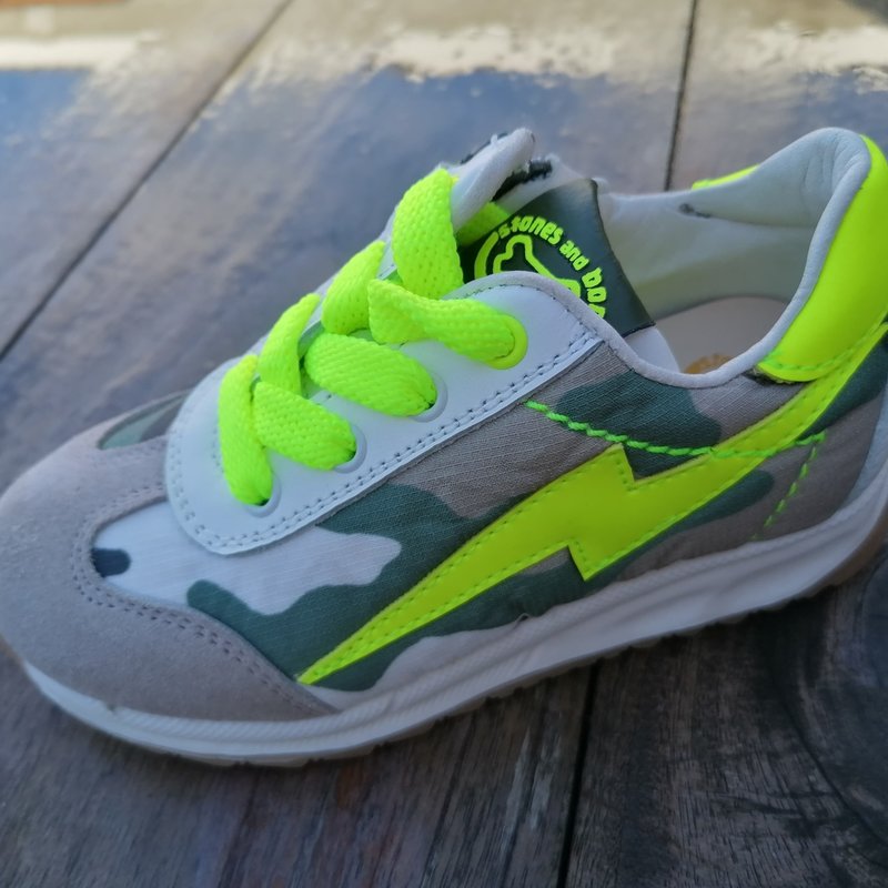 Sneaker grijs fluo bliksem
