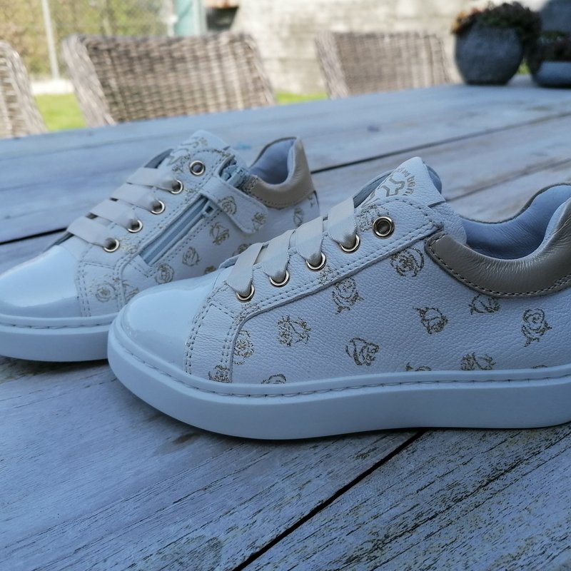Sneaker roosjes beige - goud