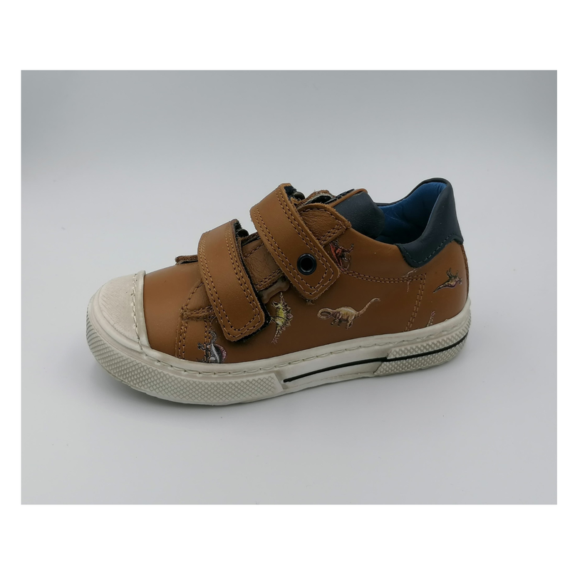Sneaker bruin met plakkers dino