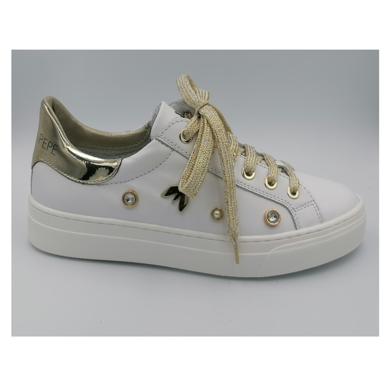 Sneaker wit-goud