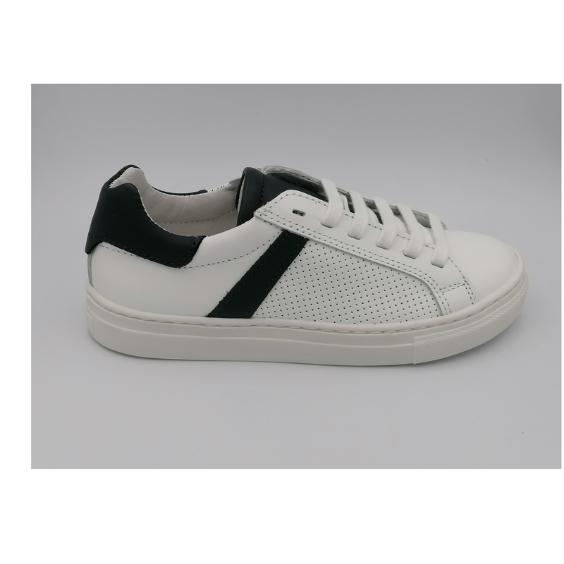 Veterschoen wit-donker blauw