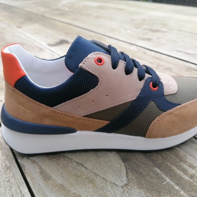 Sneaker bruin - kaki - blauw