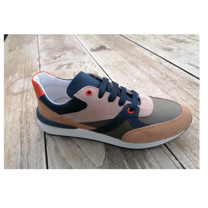Sneaker bruin - kaki - blauw
