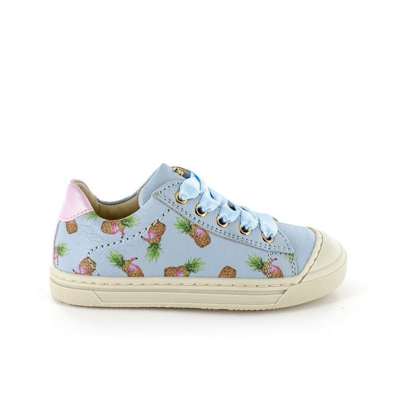 Ananas met flamingo blauw