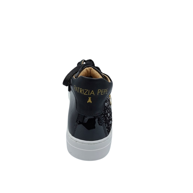Patrizia Pépé hoge sneaker zwart lakleer