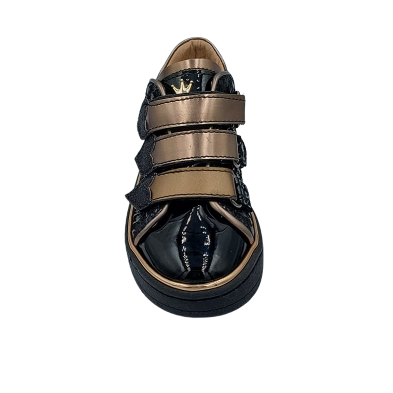 Print pied poule pie nero velcro hartjes