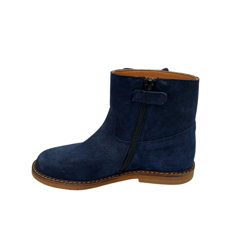 Enkellaars blauw met strik