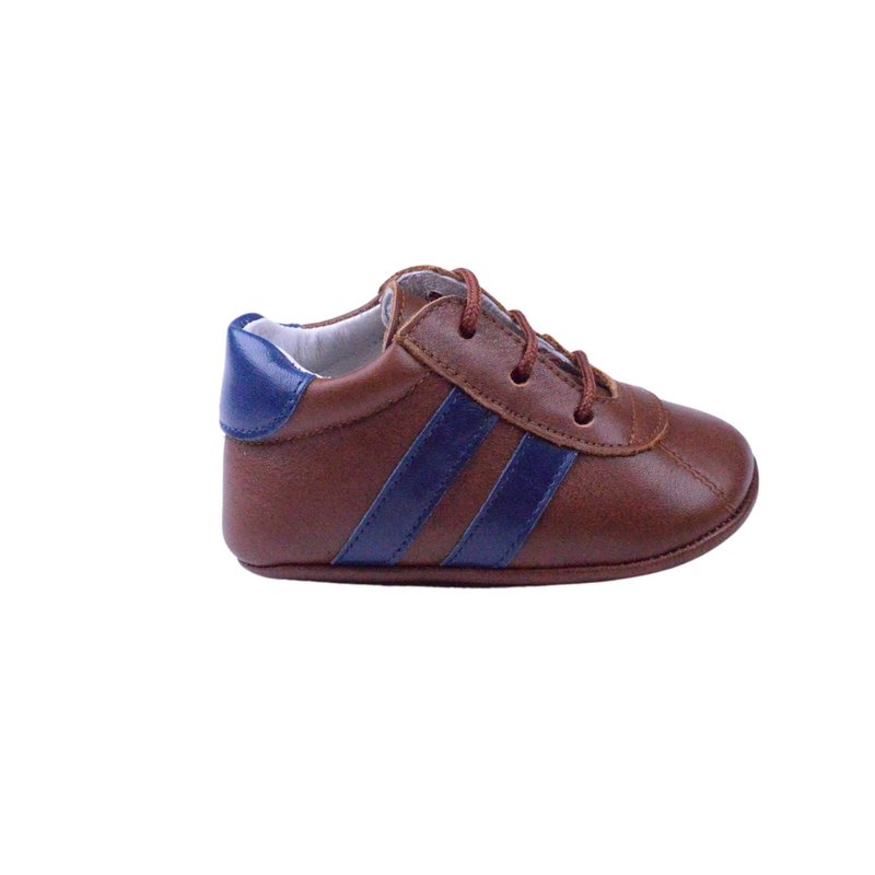 Gewenningsschoentjes cognac- blauw