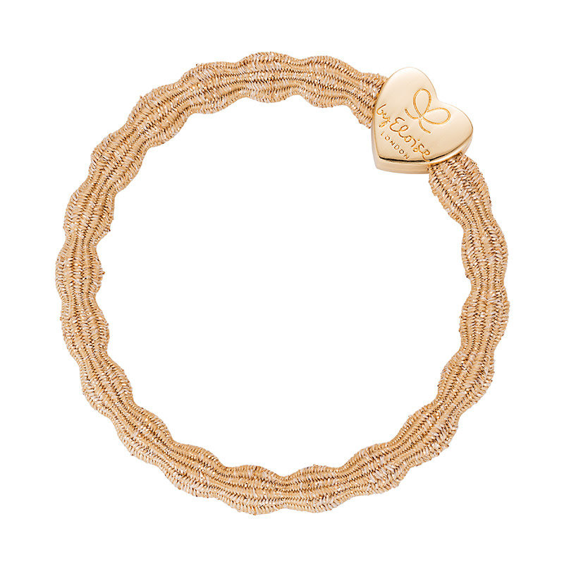 Haarelastiek goud met goud hartje