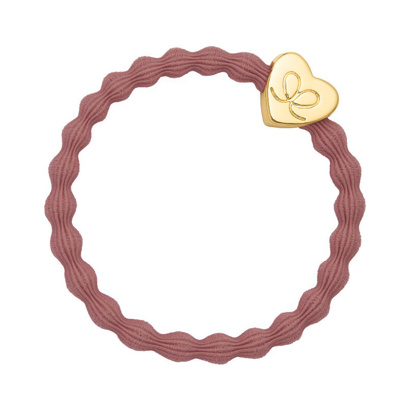 Haarelastiek champagne pink hartje