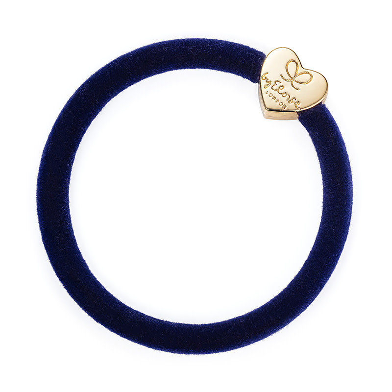 Haarelastiek donkerblauw velvet hart