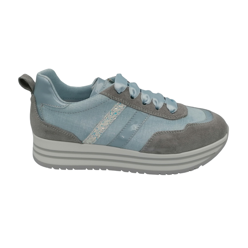 Veterschoen grijs en blauwtinten