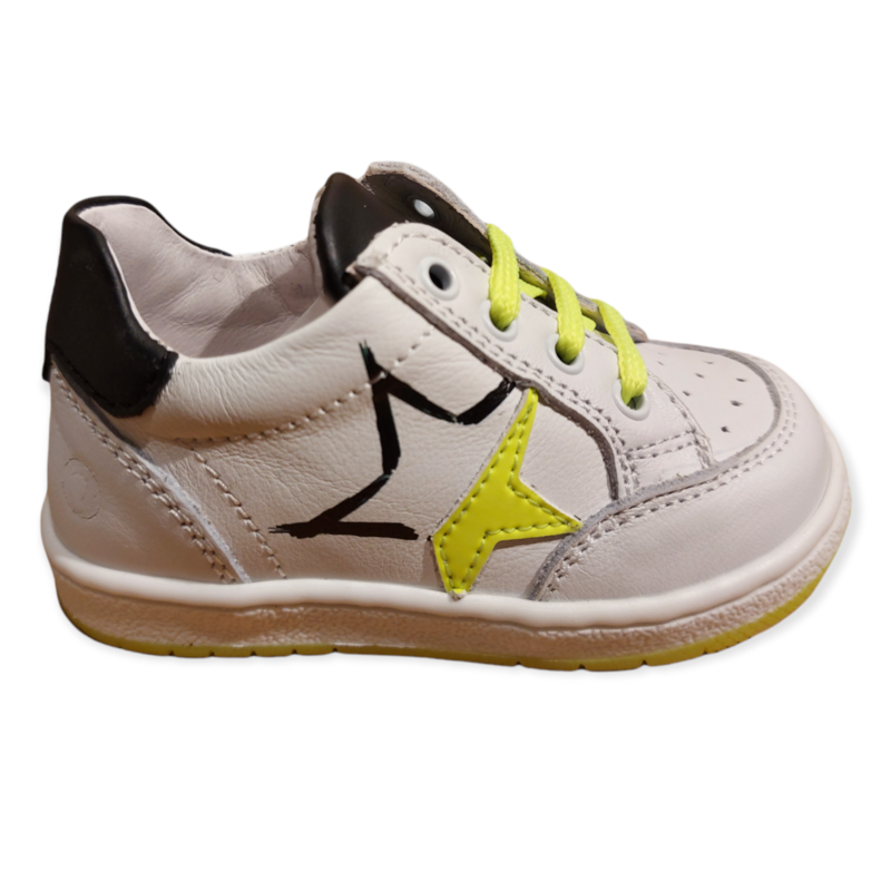 Sneaker BAssa allaccianto Vianco / giallo fluo