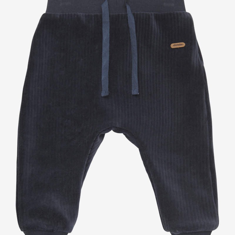 Minymo - Broek Velours blauw 112041