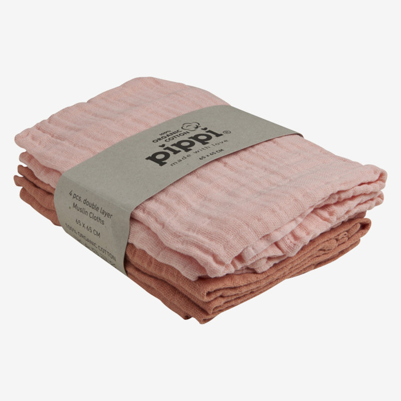 Pippi - Biologische Katoenen Mousseline (4-Pack) Kleur: 578 - Gesluierde roos
