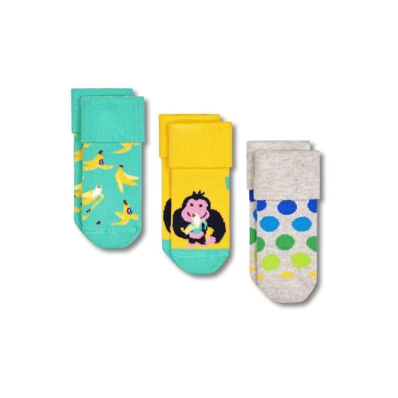 Happy Socks XKJUN08-0200 In The Jungle Terry Socks Gift Set 3-Pack - maat 0-6M