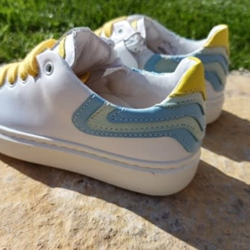 Sneaker regenboog geel/blauw