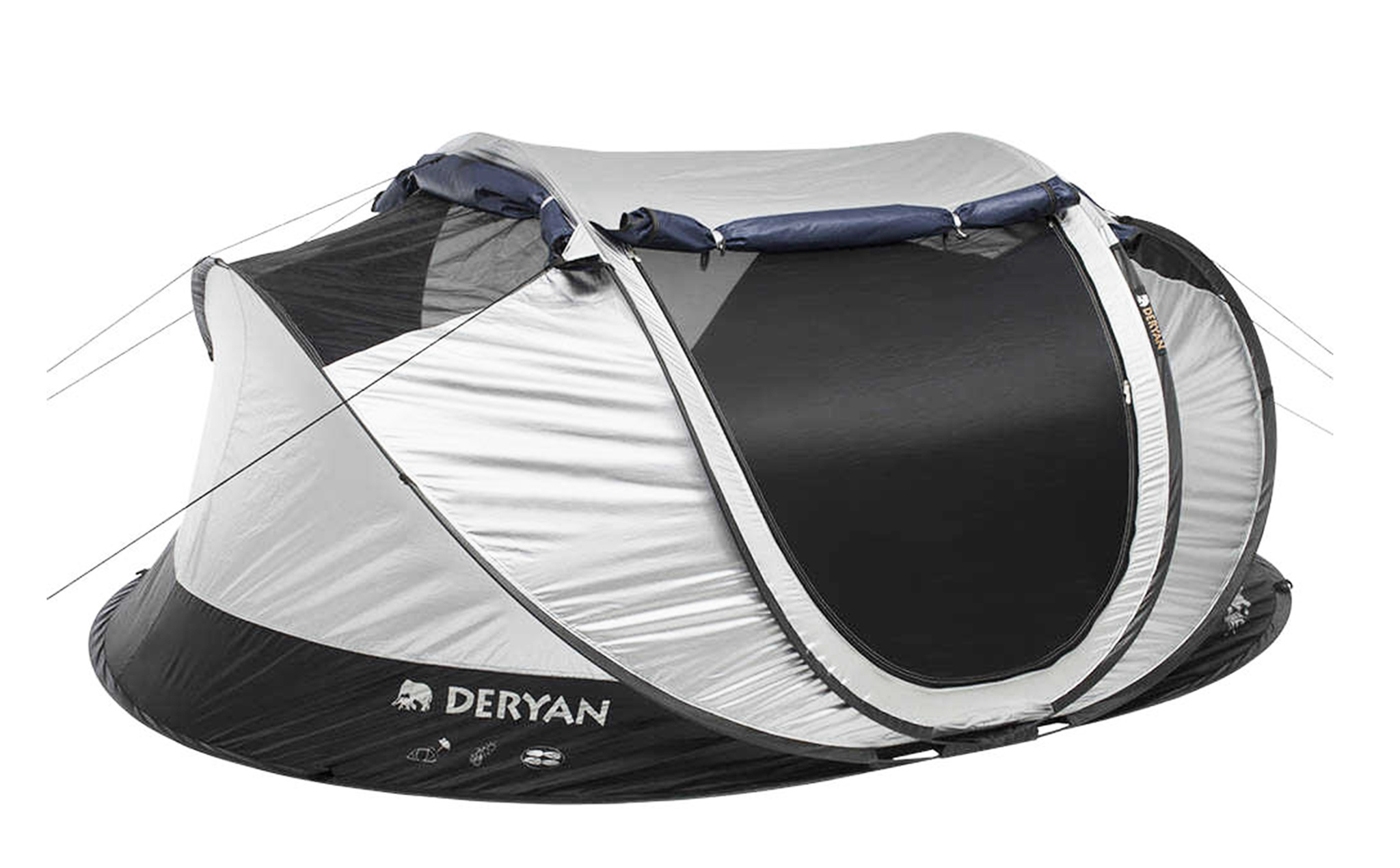 lekken risico Ontspannend DERYAN Luxe Cocoon - Pop Up tent - 4 persoons-Zilver Anti-UV SPF 50+ -  DERYAN