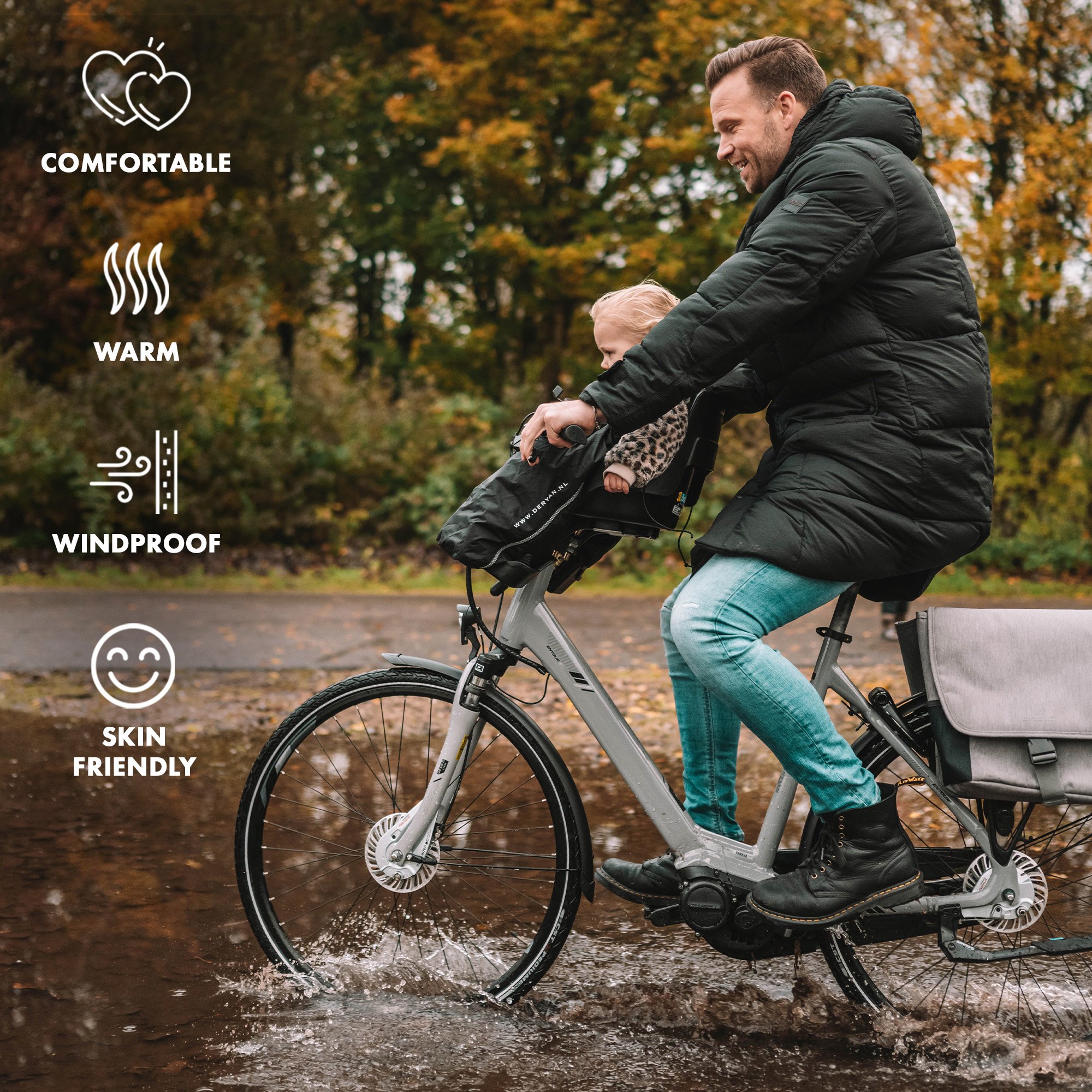 Kent bon Indringing DERYAN Bike-a-way – Fietsstoeltje voor - Regenhoes en Regenponcho - DERYAN
