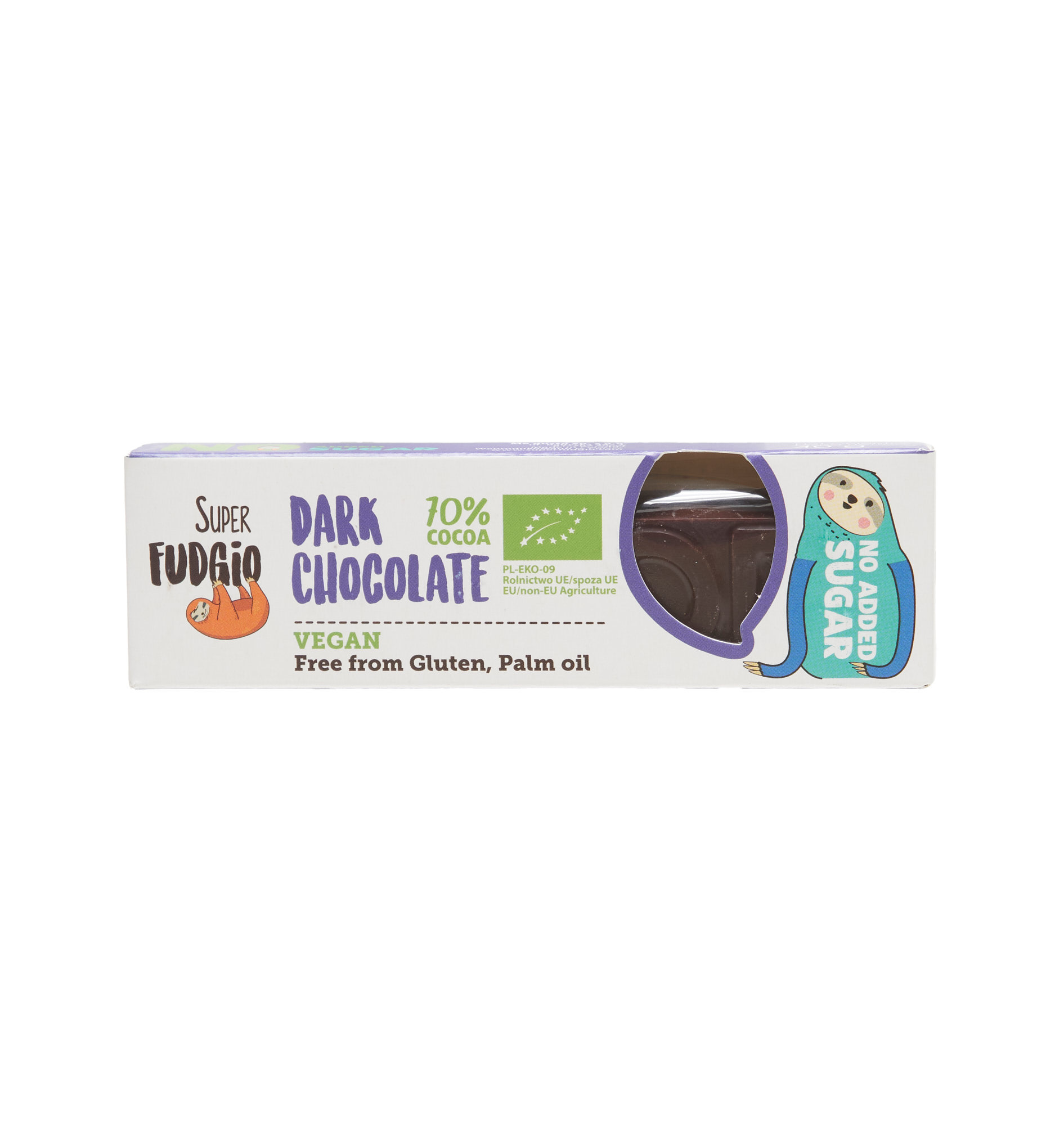 SUPER FUDGIO SUPER FUDGIO No Added Sugar Vegan Dark Chocolate Bar