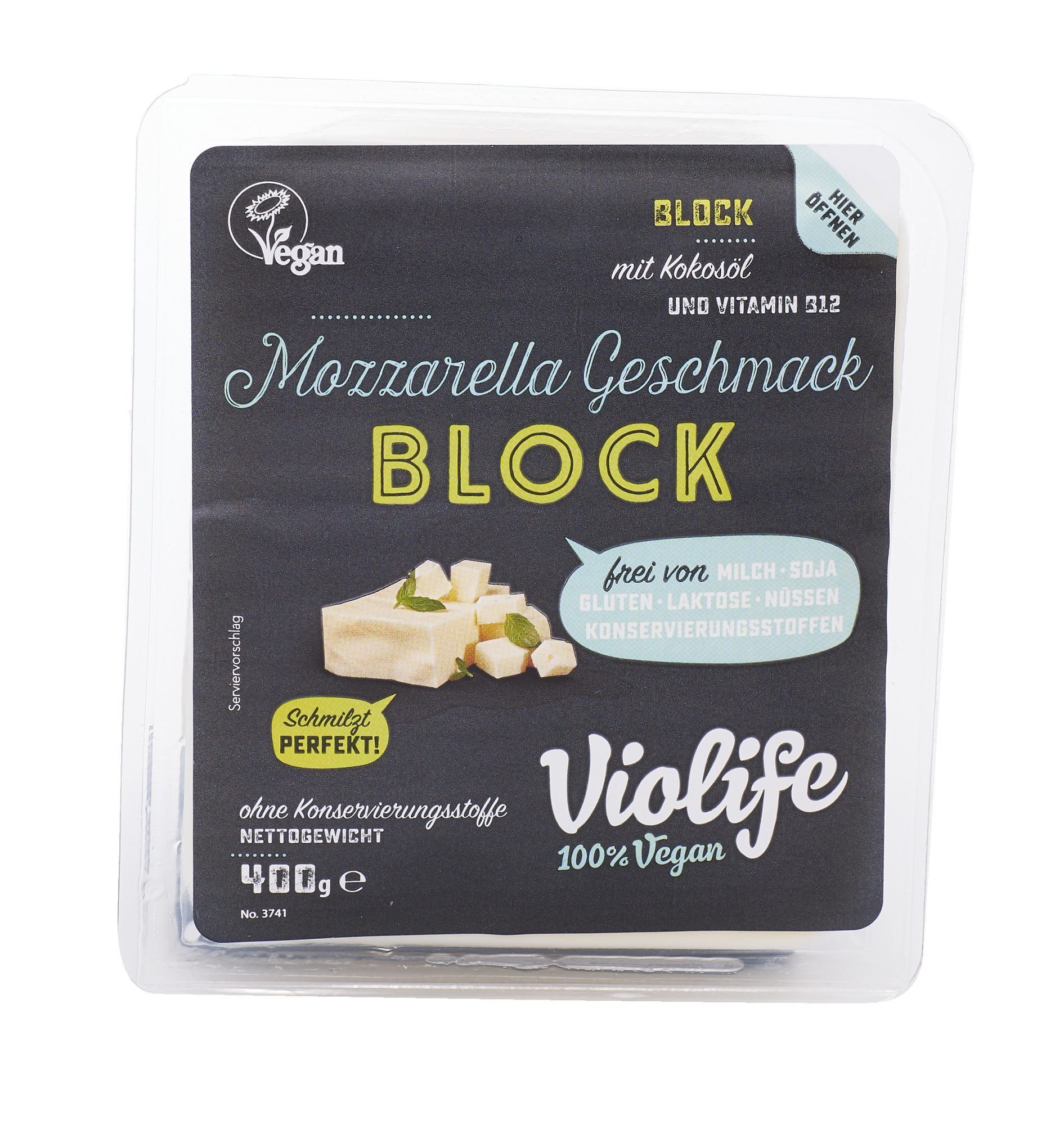 VIOLIFE [V] Vegan Block Cheese with Mozzarella Flavour B.B.D 05.10.2024