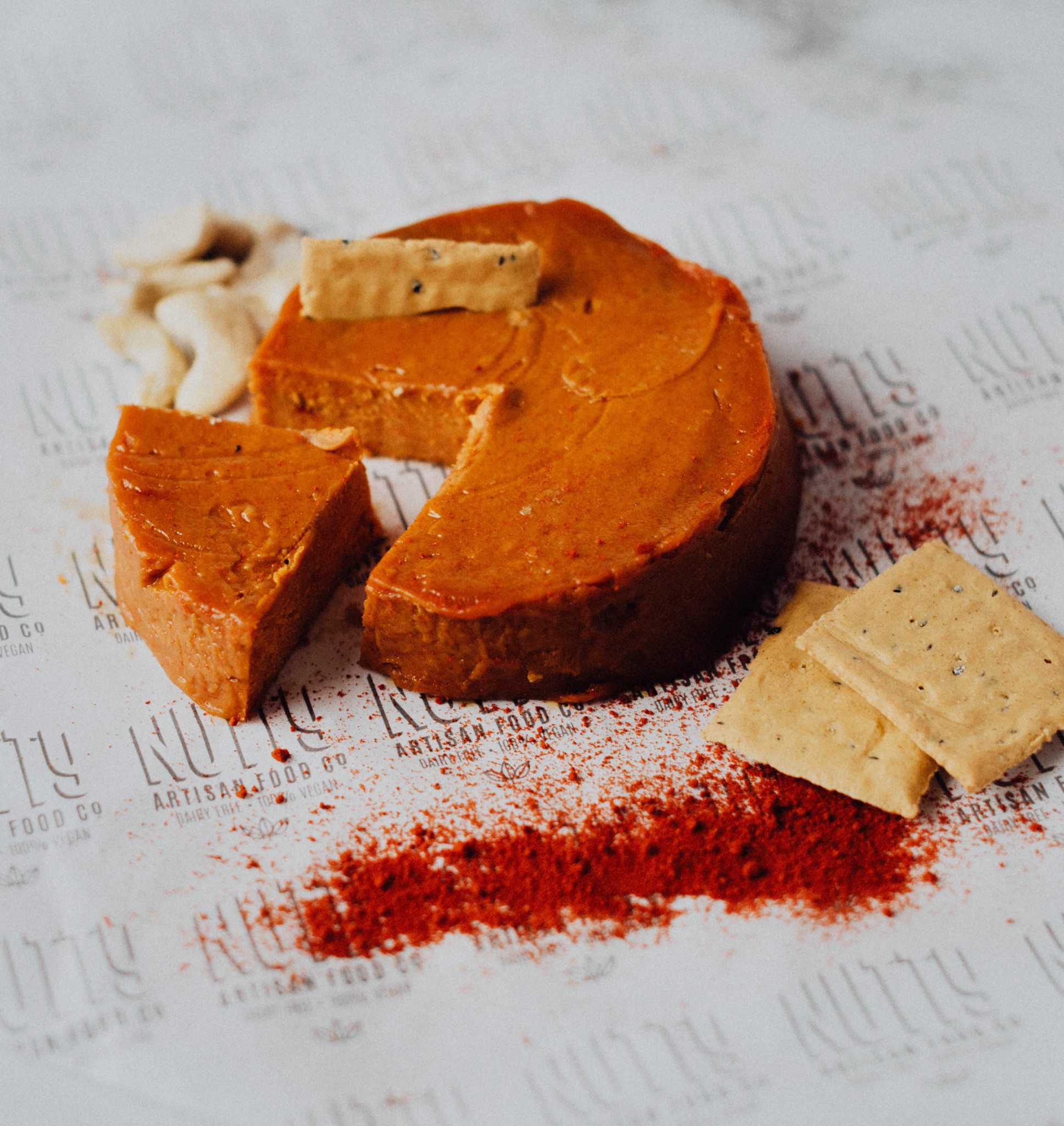 NUTTY [V] Vegan Cheese - Semi-Cured with Paprika B.B.D 02.02.2024