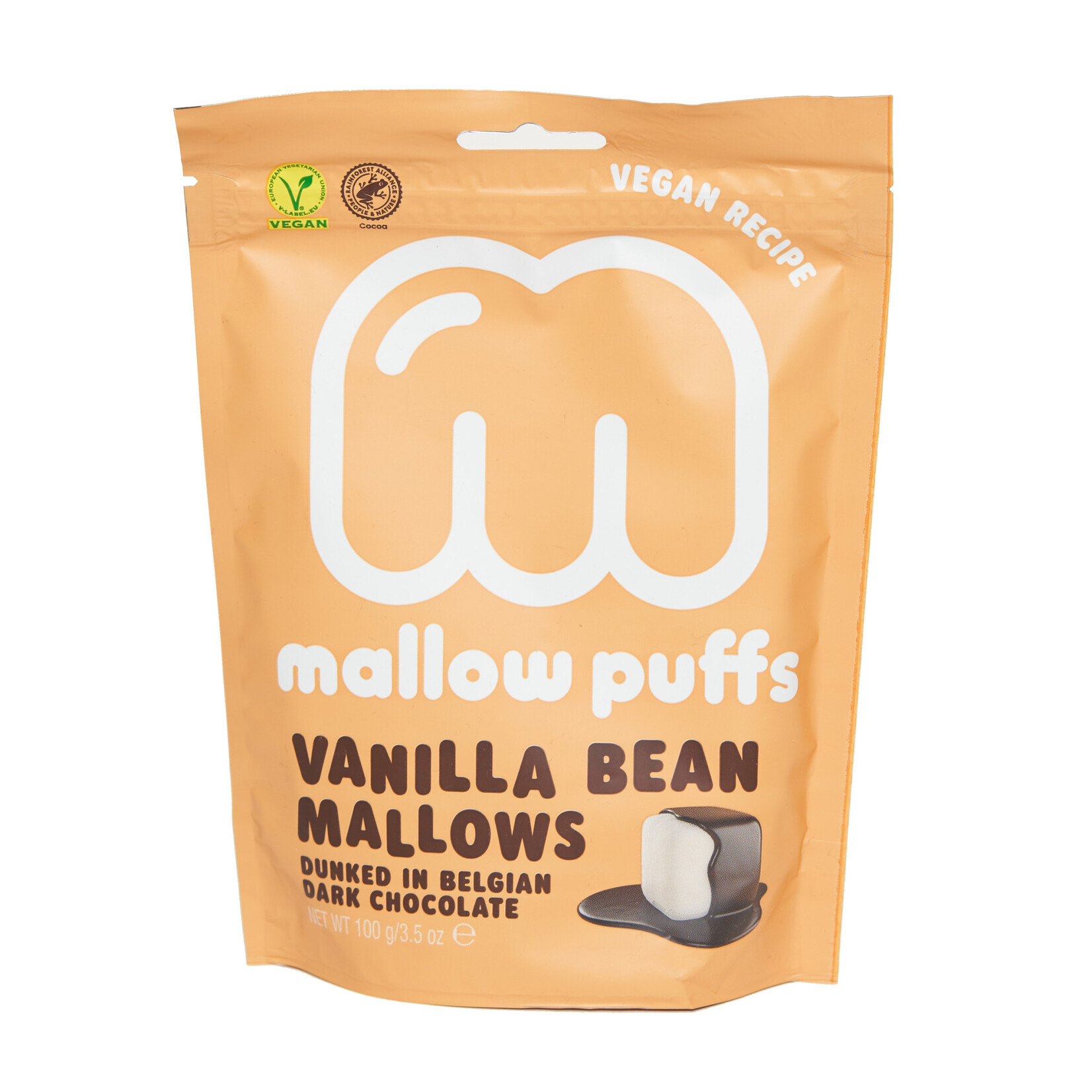 BARÚ Mallow Puffs - Vegan Vanilla Bean Mallows dunked in Belgian dark chocolate