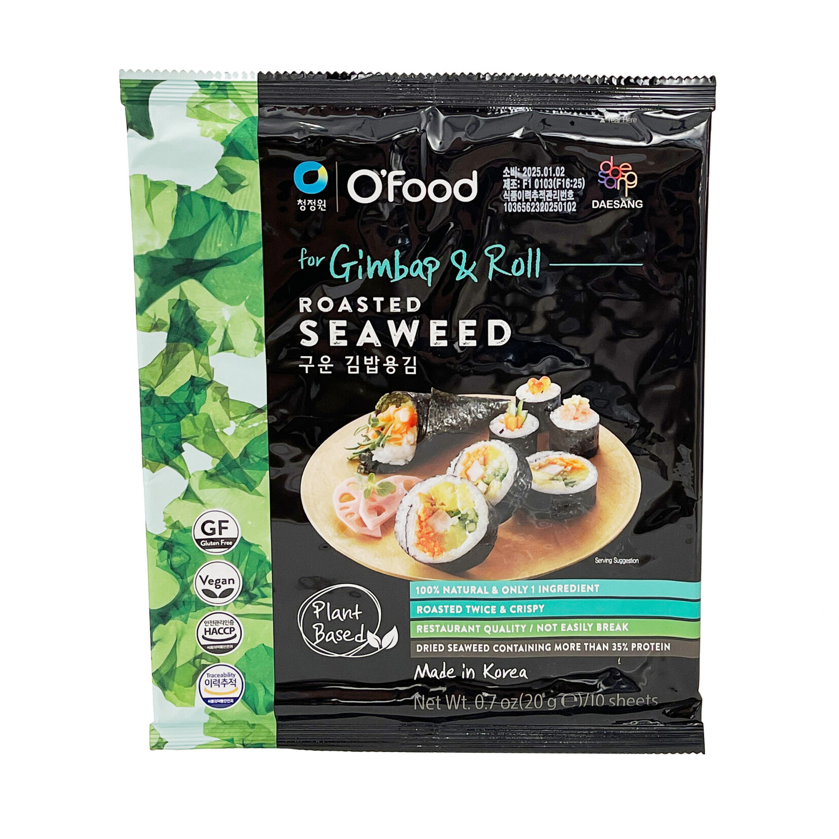 O'FOOD O' Food Vegan Roasted Seaweed Sushi Nori