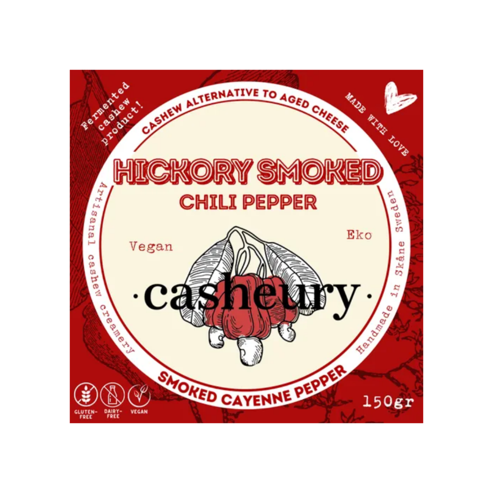 Casheury Casheury Bio Vegan Hickory Gerookte Chilipeper Oude Kaas