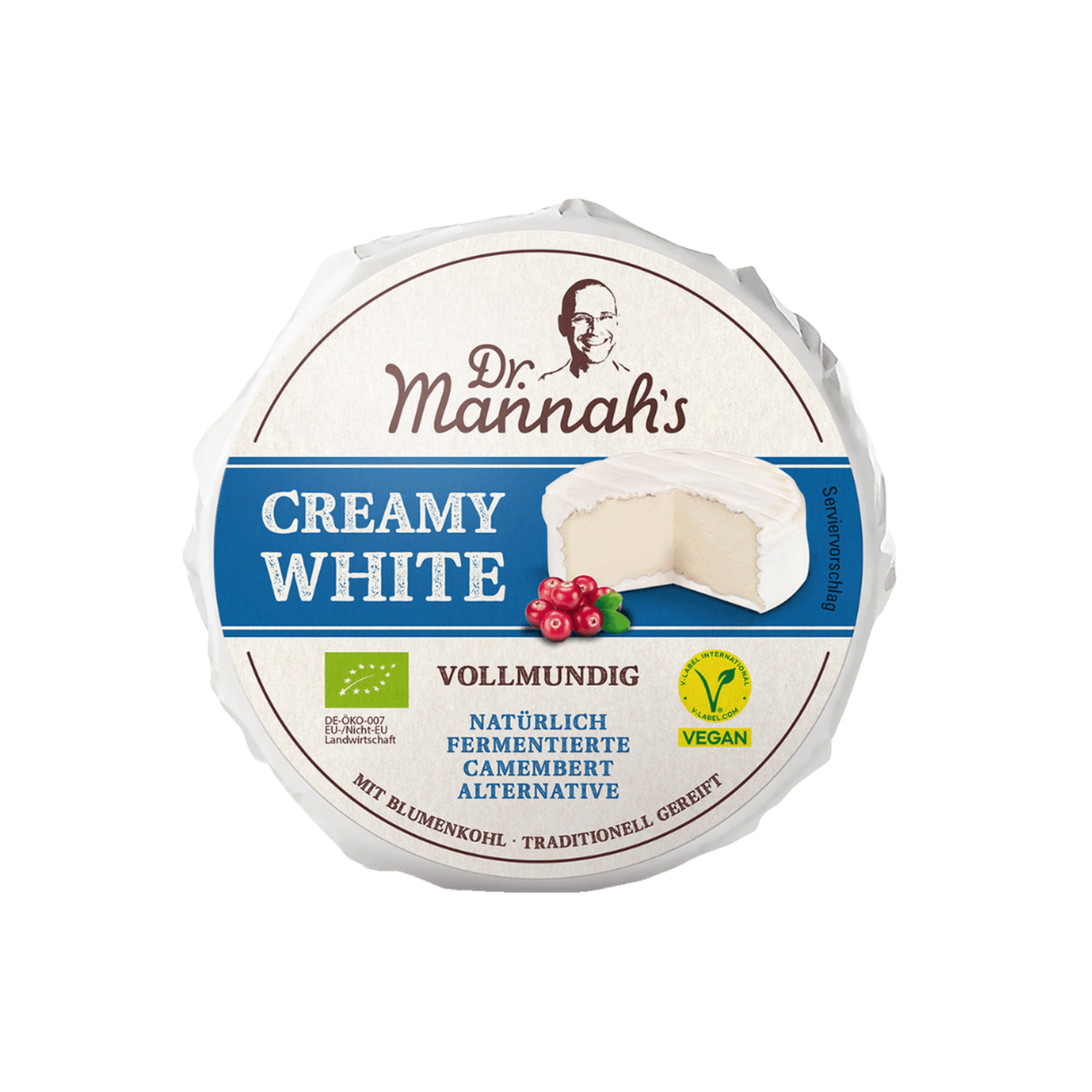 DR. Mannah's Happy Cheeze Bio  Vegan Camembert Creamy White