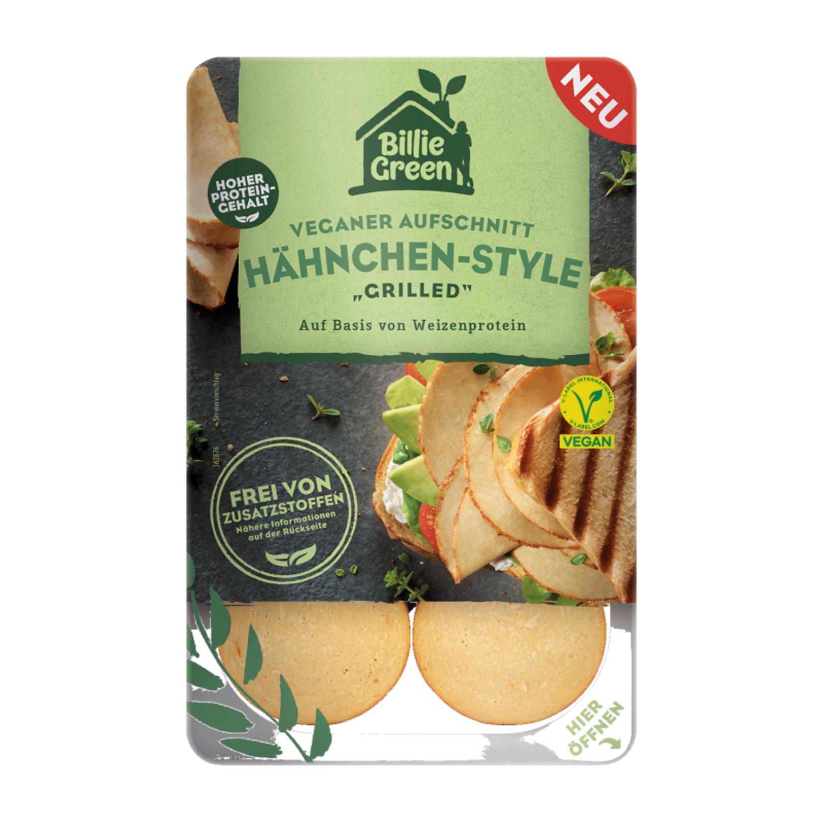 Billie Green [V] Vegan Slices Chicken-Style  "Grilled"