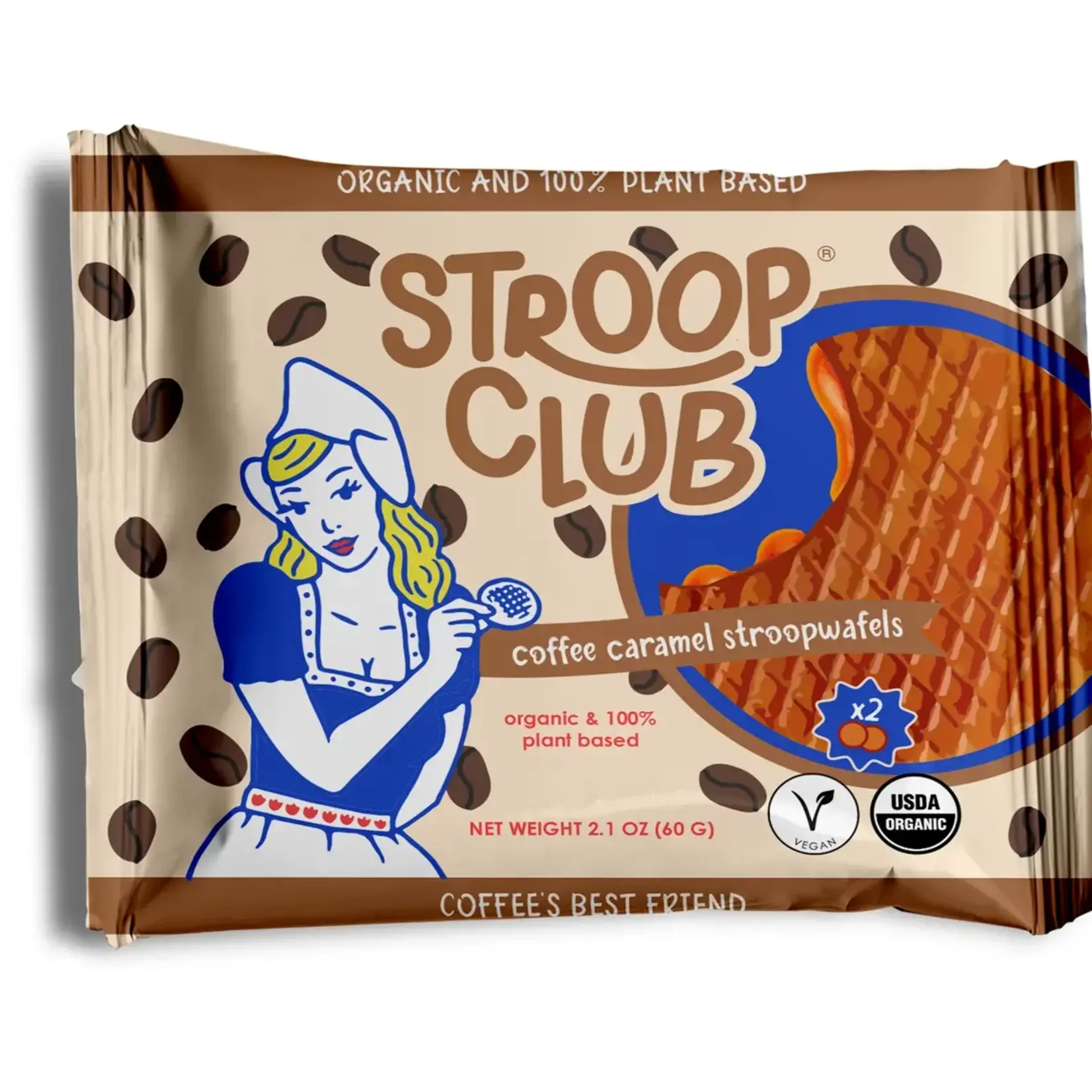 STROOP CLUB Stroop Club Vegan Koffie Karamel Stroopwafel (2 stuks)