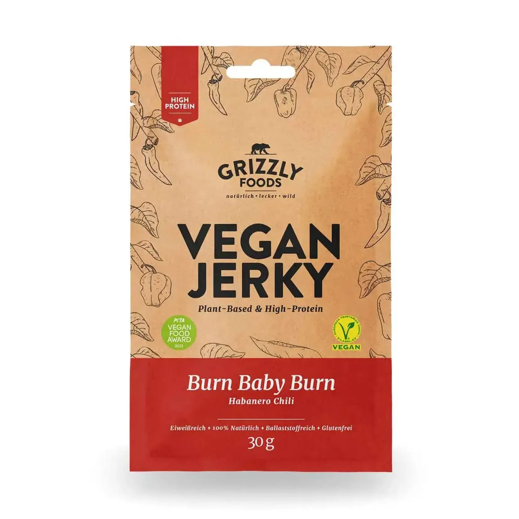 Grizzly Foods Grizzly Foods Vegan Jerky Burn Baby Burn