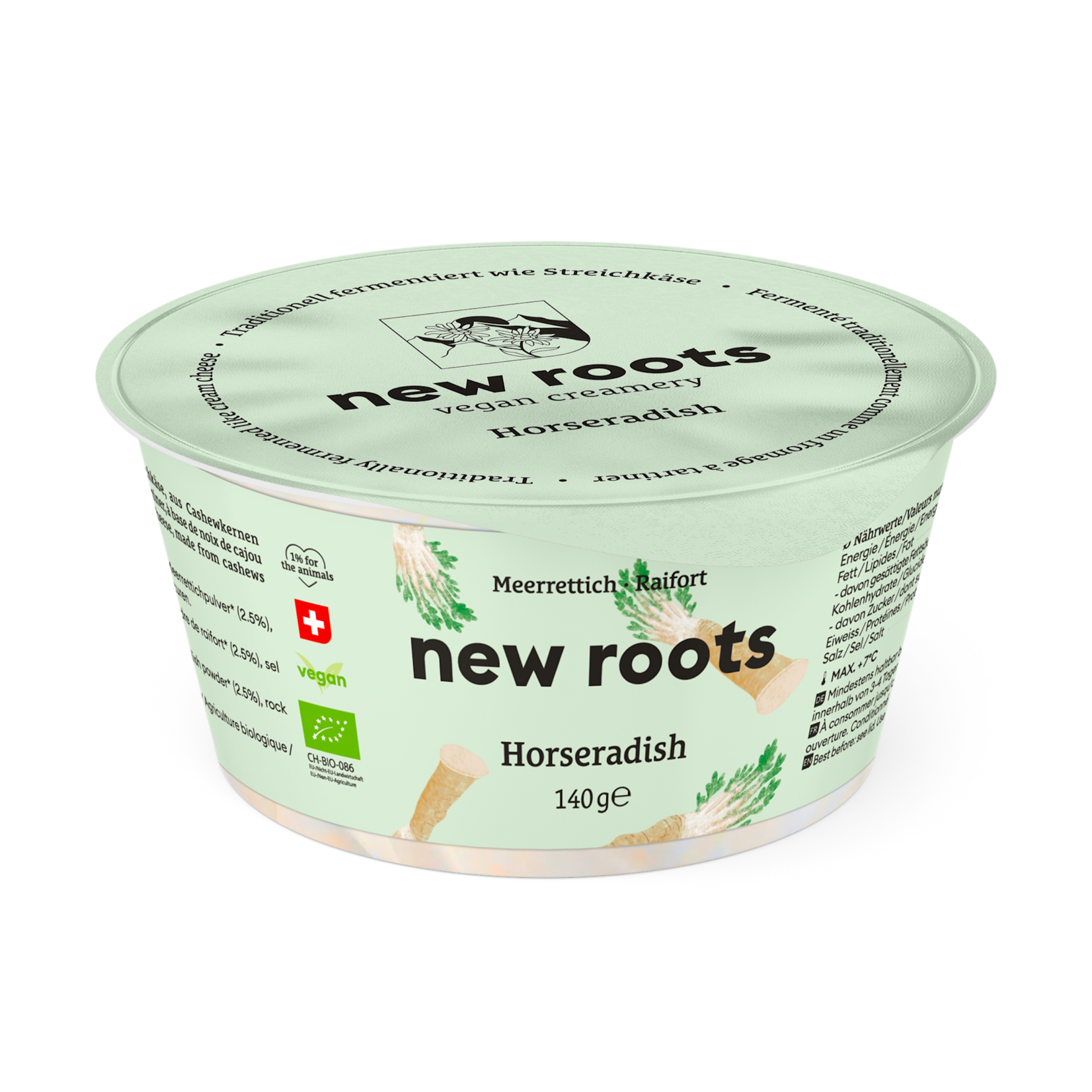 NEW ROOTS NEW ROOTS Bio Vegan Cheese Spread / Cream Cheese -   Horseradish