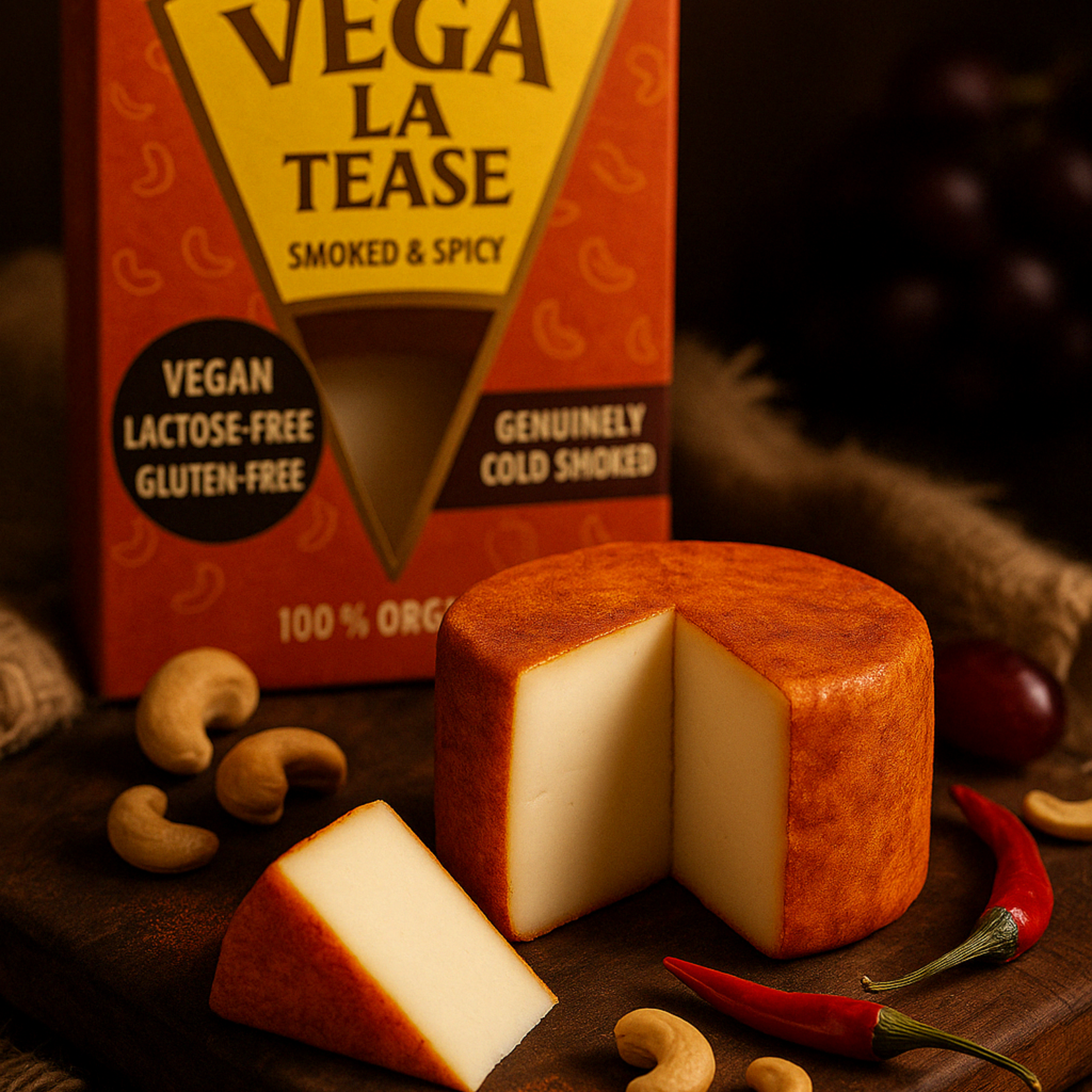 VEGAN LA TEASE VEGAN LA TEASE Vegan Semi-Aged Cheese - Smoked & Spicy