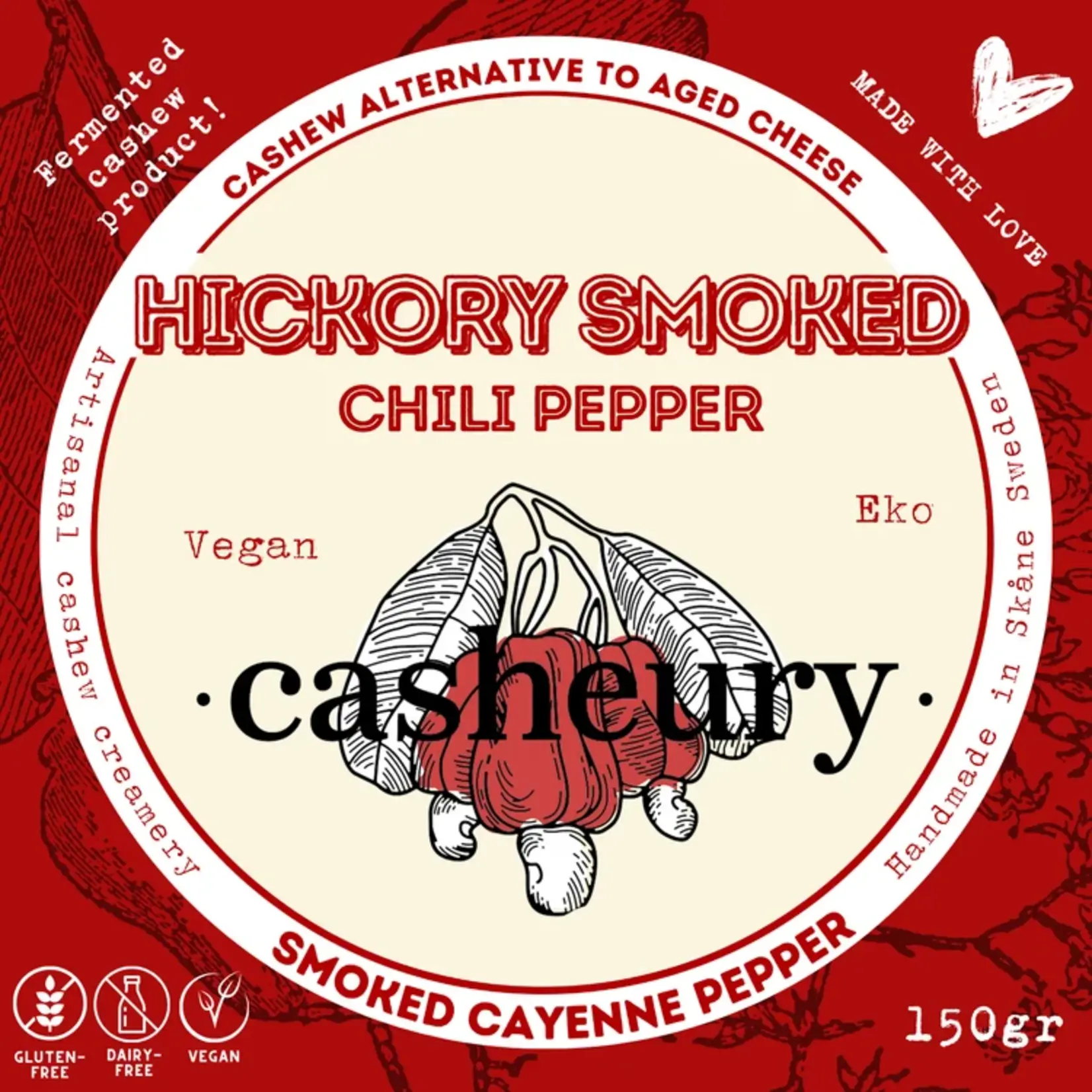 Casheury Casheury Bio Vegan Hickory Smoked Chili Pepper Aged Cheese