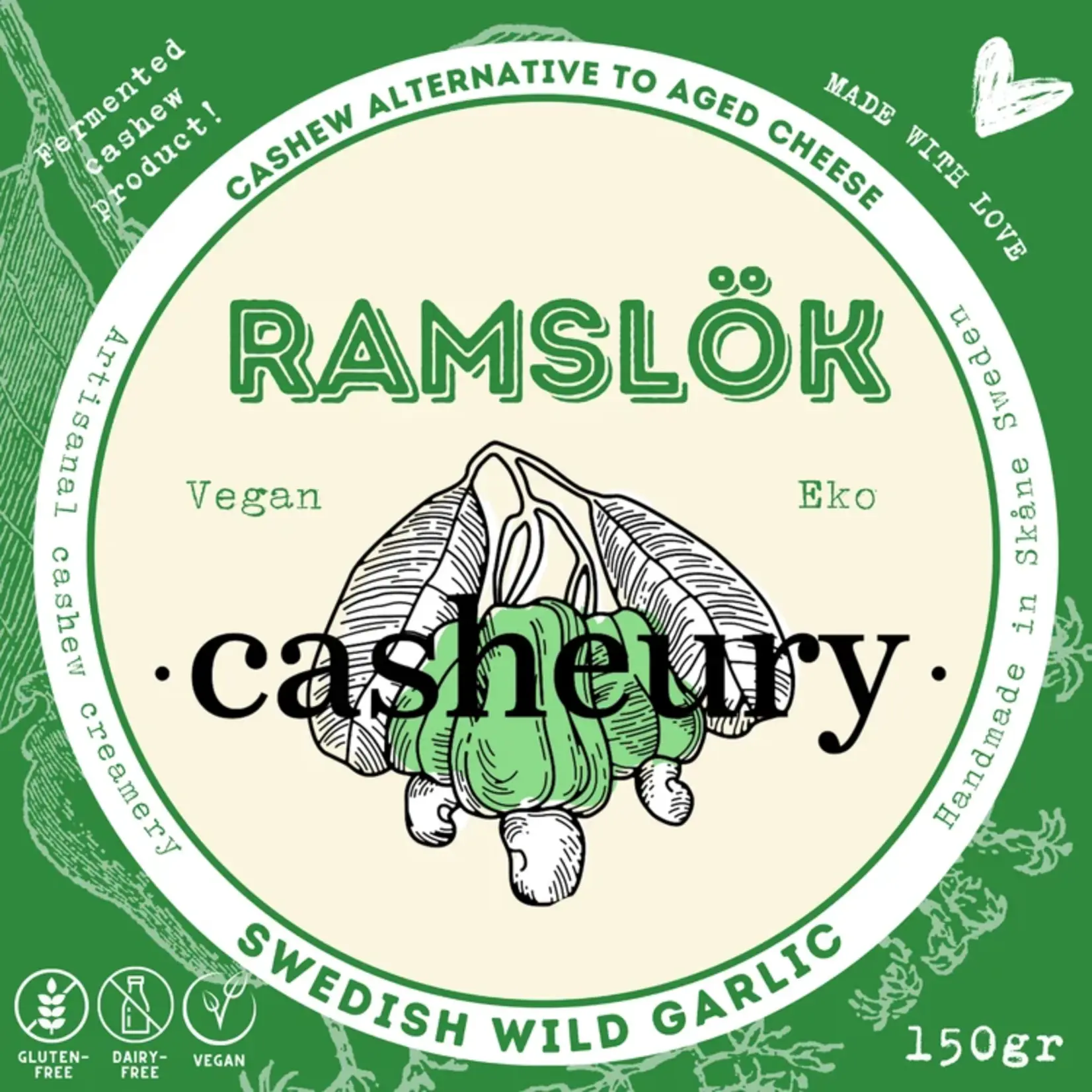 Casheury Casheury Bio Vegan Zweedse Wilde Knoflook Oude Kaas ‘RAMSLÖK’