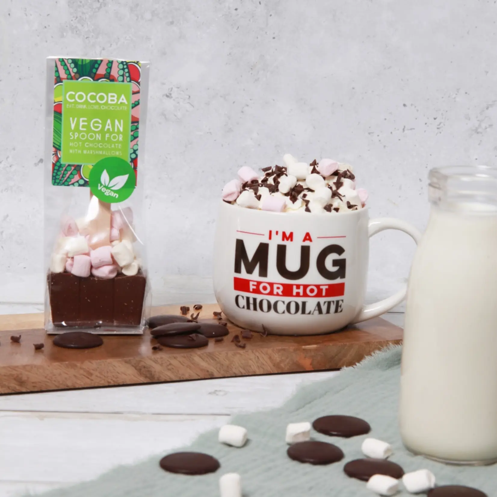 COCOBA [V] Vegan Marshmallow Milk Chocolate Hot Chocolate Spoon