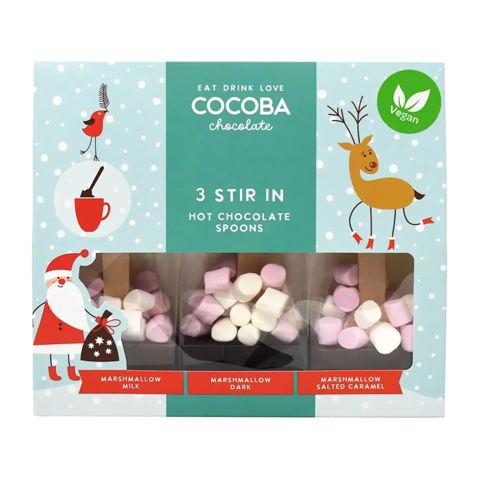 COCOBA [V] Vegan Gift Set of 3 Hot Chocolate Marshmallow Spoons